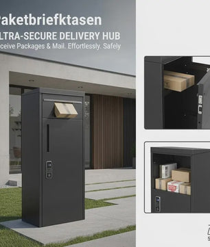 XXL Pakketbrievenbus met Cijferslot - Staal - 50kg Capaciteit - 35.5x29.5x105.5cm