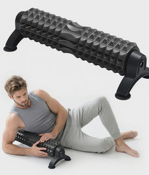 Foam Roller with Stand, 45cm Foam Roller Long Yoga Roller Foam Exercise Roller for Muscle Massage & Relaxation, Yoga Pilates