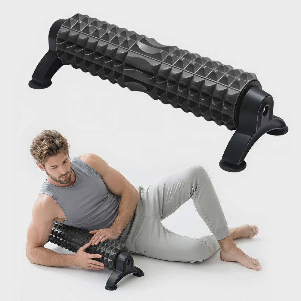 Foam Roller with Stand, 45cm Foam Roller Long Yoga Roller Foam Exercise Roller for Muscle Massage & Relaxation, Yoga Pilates