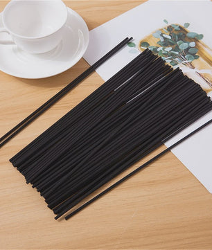 100x Diffuser Stokjes - 3mm x 240mm - Houtkleur, Zwart & Wit - Geurverspreider
