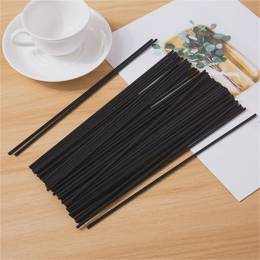 100x Diffuser Stokjes - 3mm x 240mm - Houtkleur, Zwart & Wit - Geurverspreider