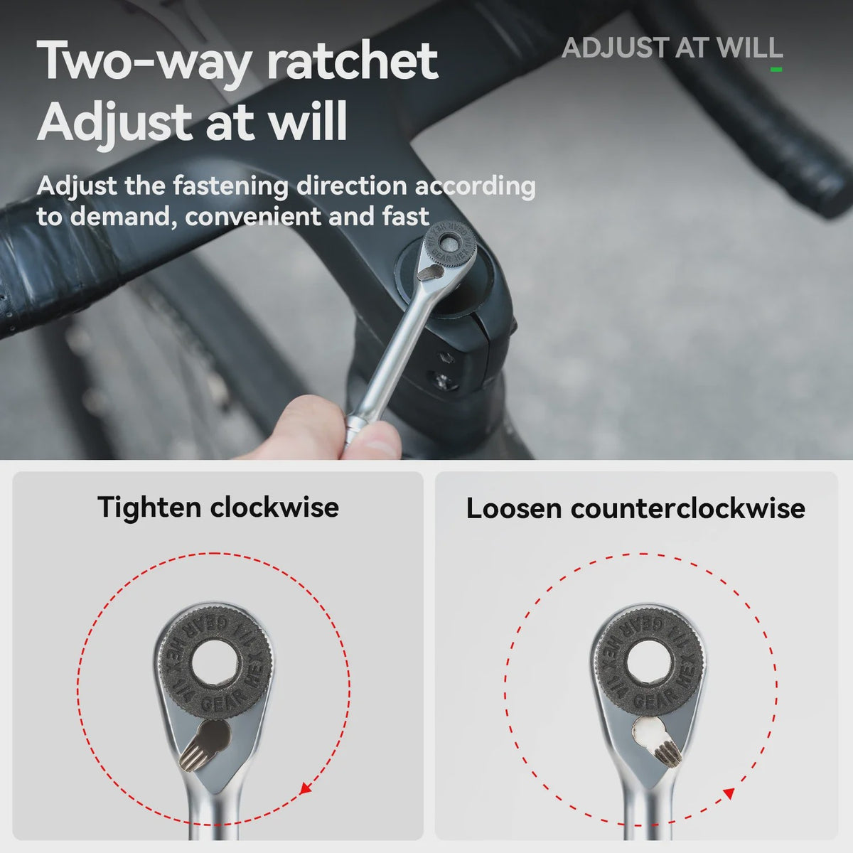 ROCKBROS Compacte Fiets Reparatieset met Ratel Sleutel en Bits