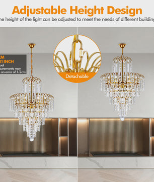 Luxe Kristallen Plafondlamp - Moderne Hanglamp voor Woonkamer & Bruiloft Decoratie
