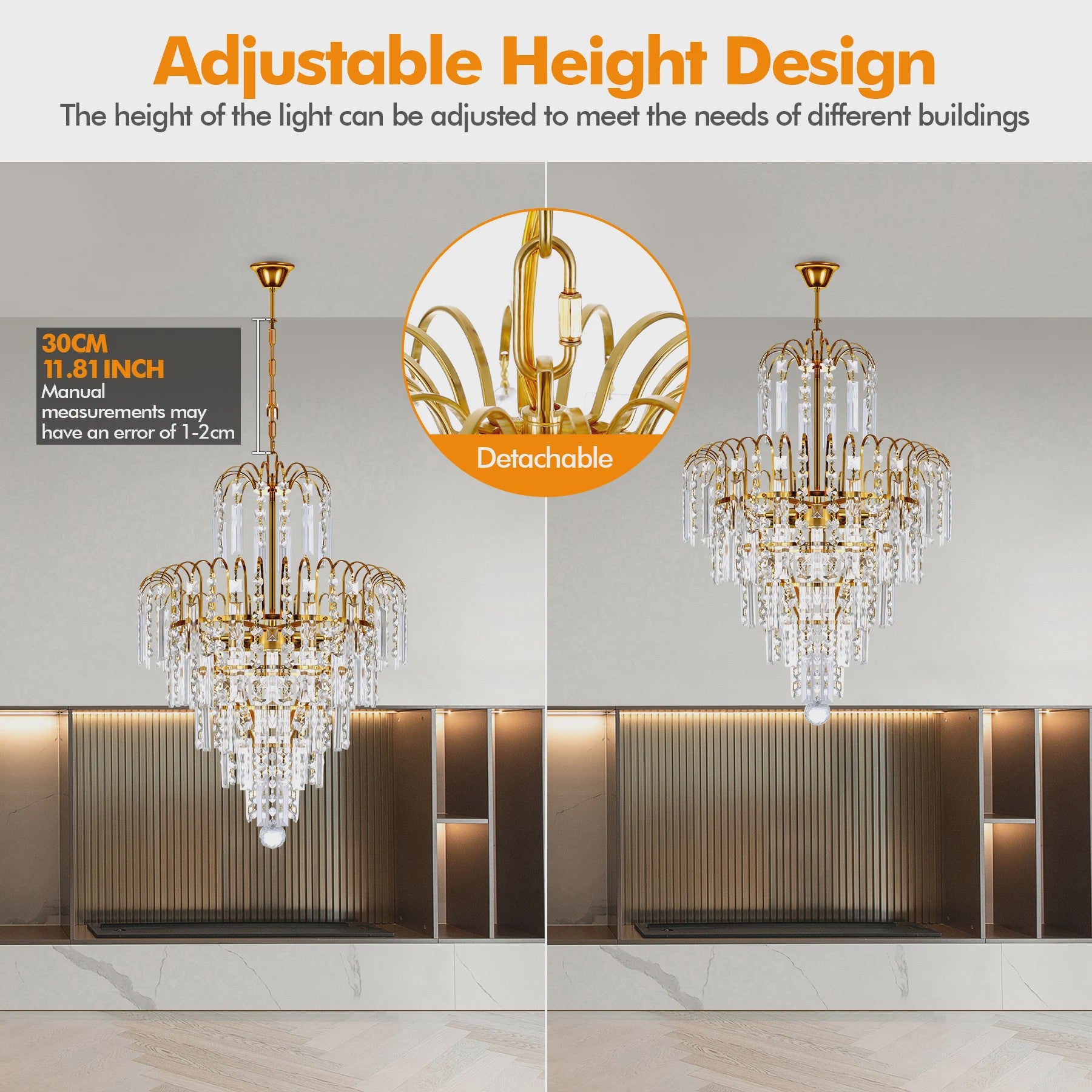 Luxe Kristallen Plafondlamp - Moderne Hanglamp voor Woonkamer & Bruiloft Decoratie