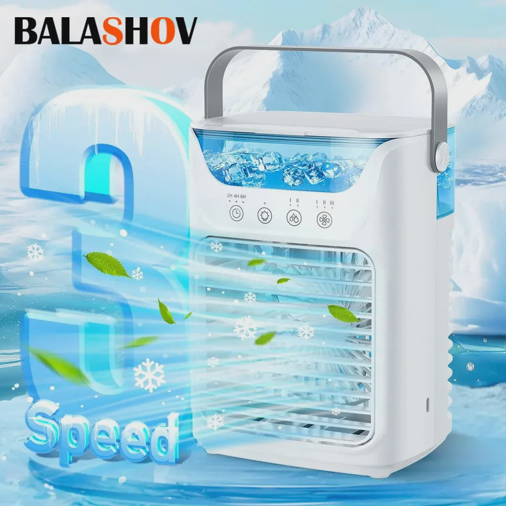 Draagbare 3-in-1 Air Cooler: Ventilator, Luchtkoeler & Luchtbevochtiger met LED Nachtlampje