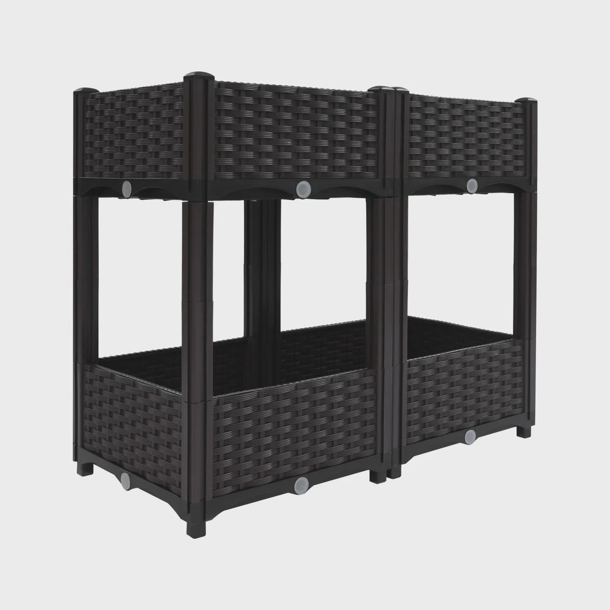 Verhoogd Plantenbed Dubbellaags in Rotan Look - Verticaal Tuinieren voor Balkon & Tuin