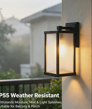 Moderne Zwarte Aluminium Buitenlamp IP55 Waterdicht - Wandlamp voor Tuin, Garage & Entree