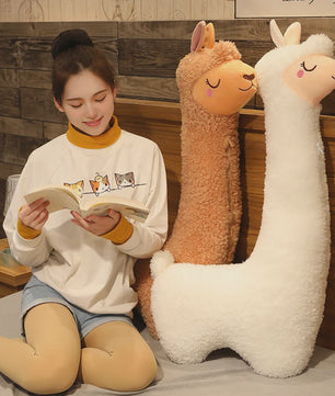 XL Alpaca Knuffelkussen 130cm - Zacht Pluche Llama Kussen voor Kinderen en Volwassenen