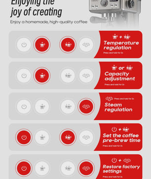 HiBREW H10A Semi-Automatische Espressomachine - 20 Bar, Instelbare Temperatuur & 58mm Portafilter