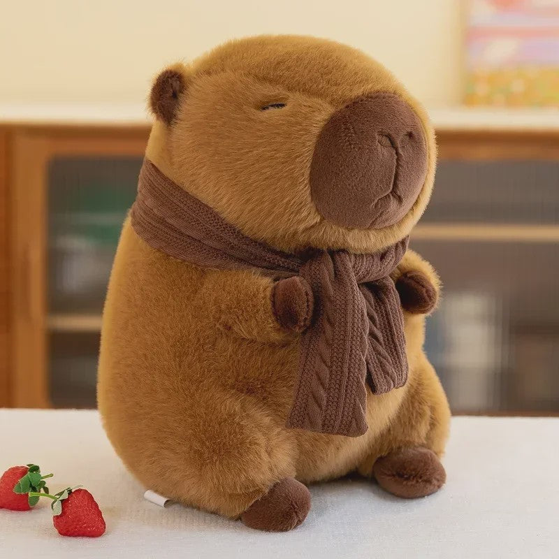 Knuffel Capybara met Sjaal - Zacht Pluche Dier Speelgoed (25-30CM)