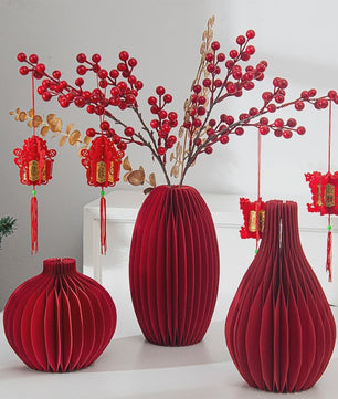Rode Kalebas Honingraat Decoratie - Chinees Nieuwjaar, Lente Festival & Feestelijke Aankleding