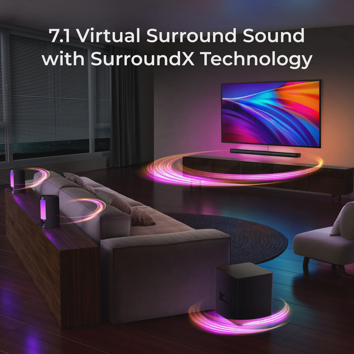 ULTIMEA Apollo S70 Ultra Soundbar: 7.1ch Surround, 410W, Subwoofer & RGB