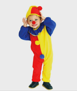 Kind Clown Kostuum met Muts - Feestelijk Jumpsuit voor Jongens & Meisjes