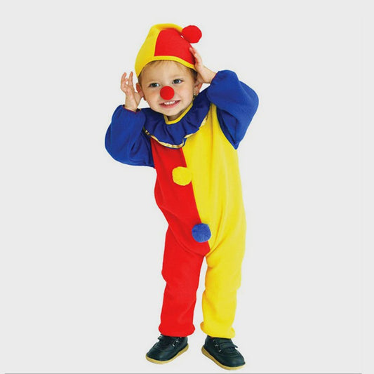 Kind Clown Kostuum met Muts - Feestelijk Jumpsuit voor Jongens & Meisjes