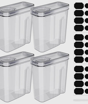 Set van 4 Transparante Voorraadcontainers voor Granen & Voedsel - 4L