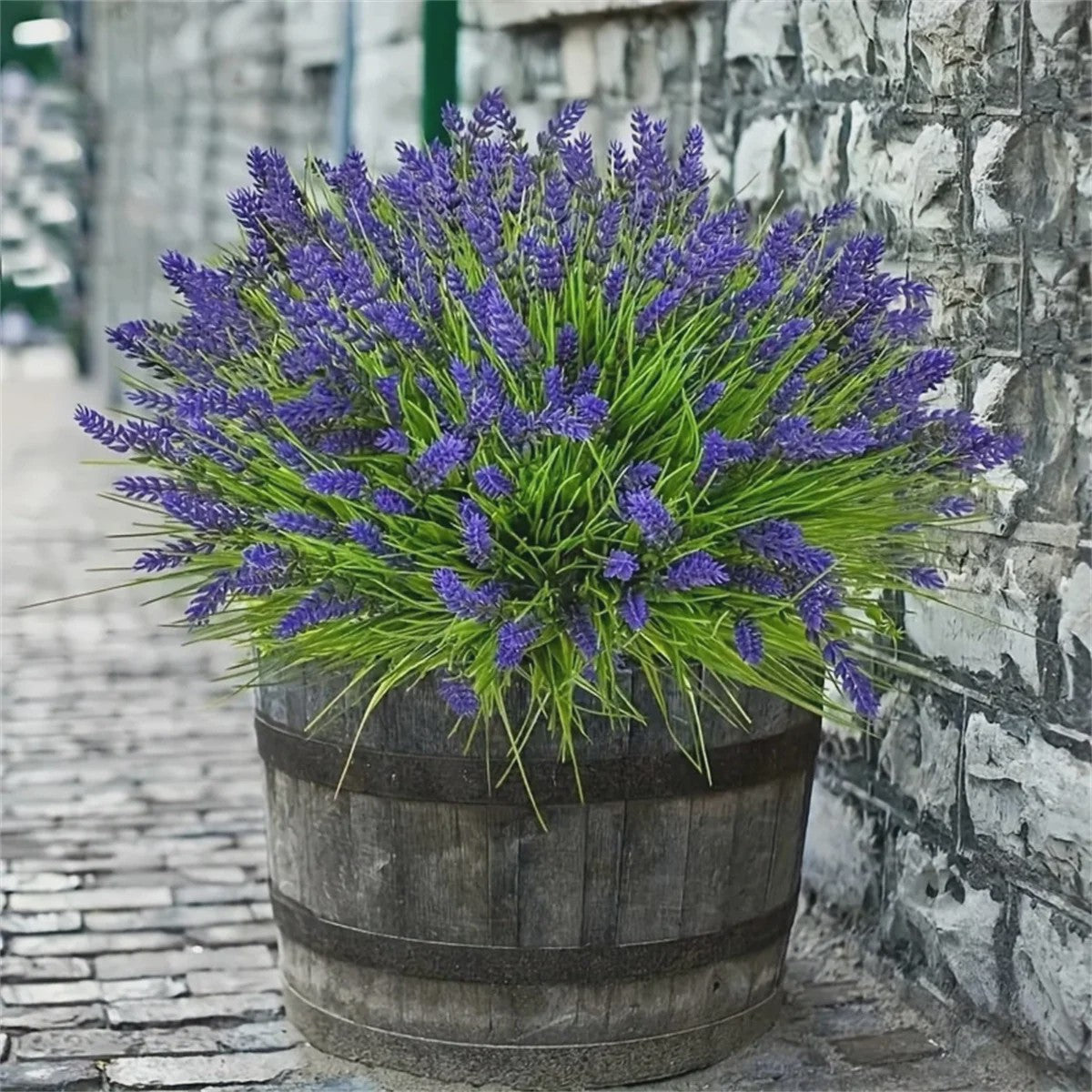 12 Bundels Kunstlavendel Planten voor Buiten - UV-bestendig Plastic Groen voor Tuin & Huis Decoratie