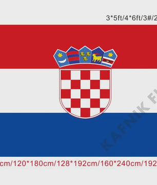 Kroatië Vlag 100D Polyester - Diverse Maten (90x150cm tot 192x288cm)