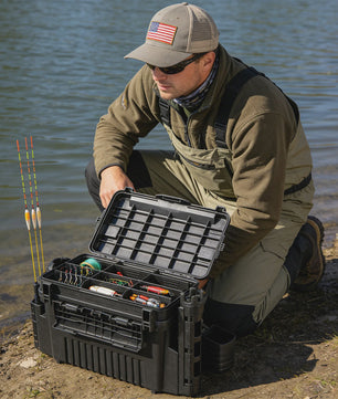 Waterdichte Vis Tackle Box met Hengelhouder - 2 Lagen Opbergorganizer