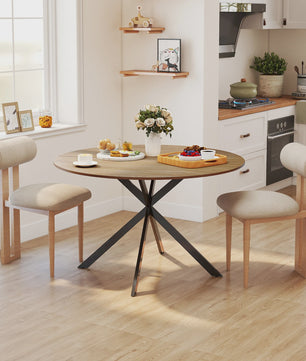Ronde Eettafel Eikenlook - Ø120x75 cm - Geschikt voor 4 Personen