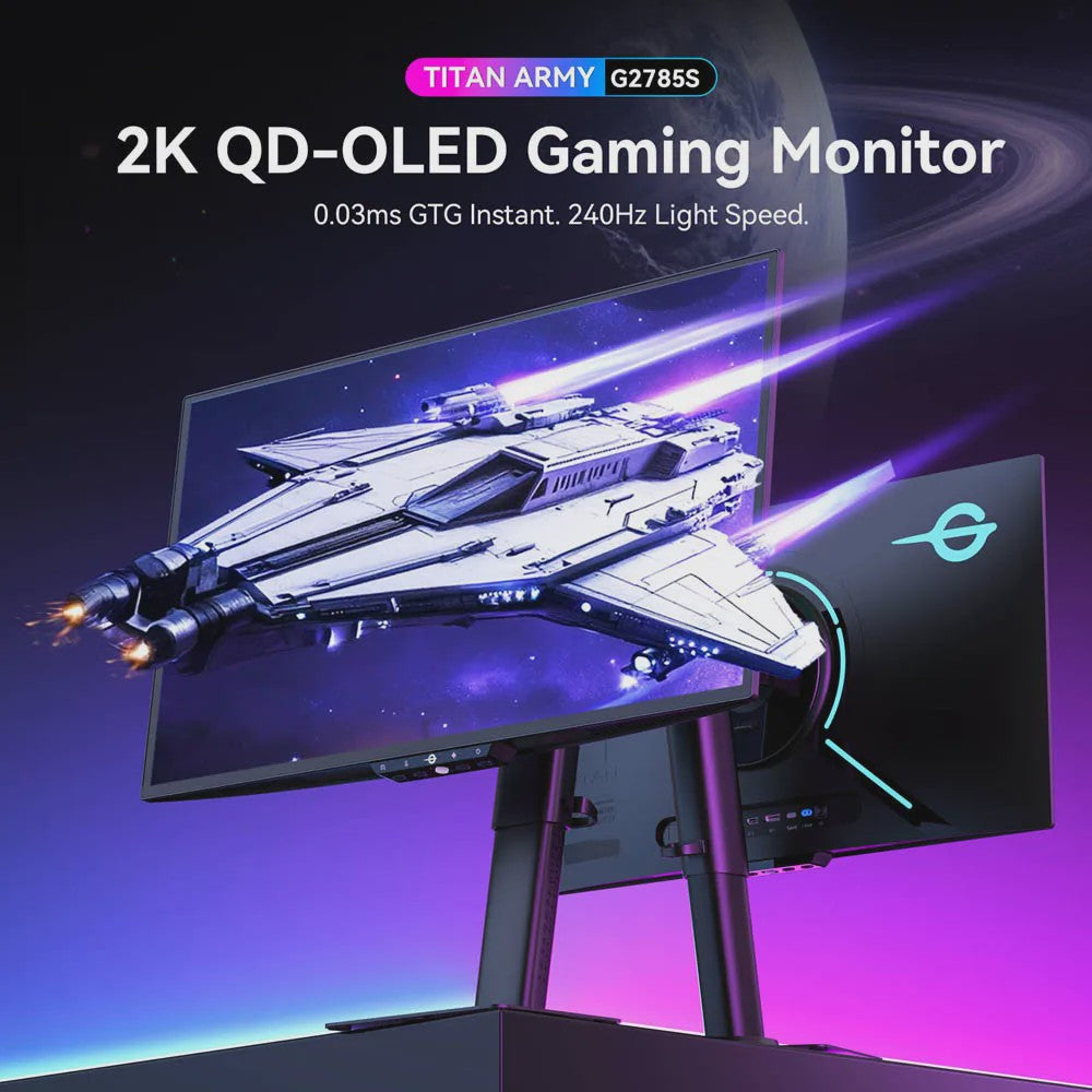 Titan Army G2785S 26.5" QD-OLED Gaming Monitor | QHD 240Hz | 0.03ms | HDR10 | Esports