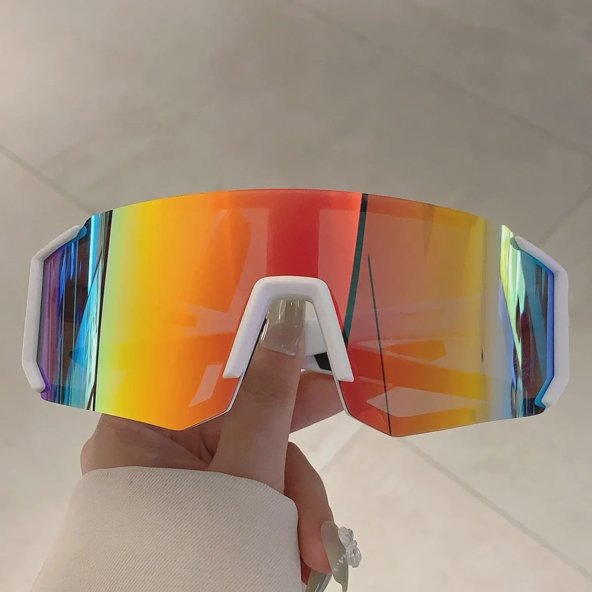Sportzonnebril Oversized Mirror Lens - Lichtgewicht & UV-bescherming voor Heren & Dames