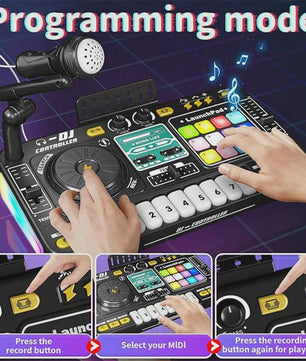 Kinder DJ Mixer met Microfoon, Piano Keyboard & Bluetooth - Interactief Muziekspeelgoed
