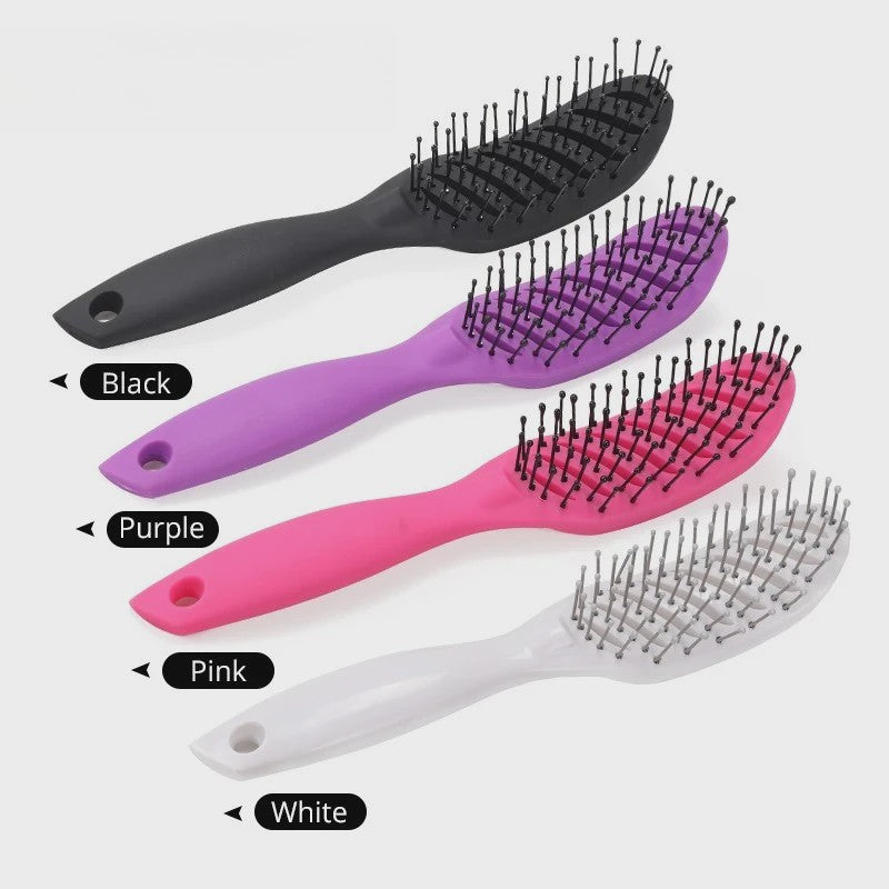 Gevormde Vent Haarborstel - Anti-statisch, Ontklittend & Scalp Massager voor Salonkwaliteit Styling