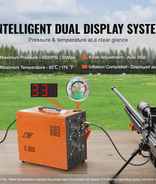 Draagbare PCP Air Compressor 4500PSI/30Mpa - Watervrij, voor Luchtgeweer, Paintball & Duiktank