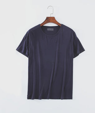 Heren Modal T-shirt Korte Mouw Losse Pasvorm Ronde Hals - Comfortabel Basis T-shirt voor Mannen
