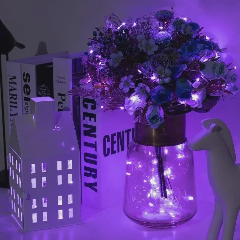 Sfeervolle Batterij-Aangedreven LED Snoerlichtjes met Koperdraad - 10-100 LED