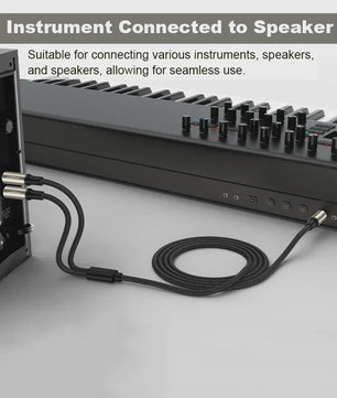 6.35mm TRS naar Dual 6.35mm TS Mono Y-Splitter Audio Kabel - Verliesvrije Signaaloverdracht