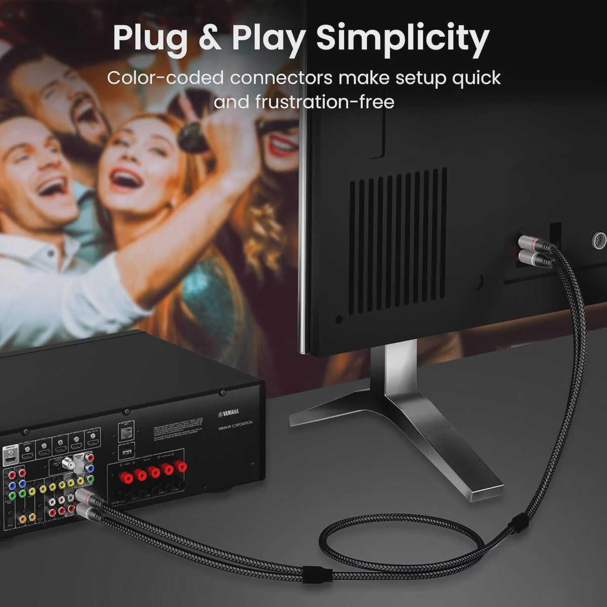 HIFI RCA Audiokabel 2RCA naar RCA - Stereo Audio Verbinding voor Home Theater, TV, Versterker