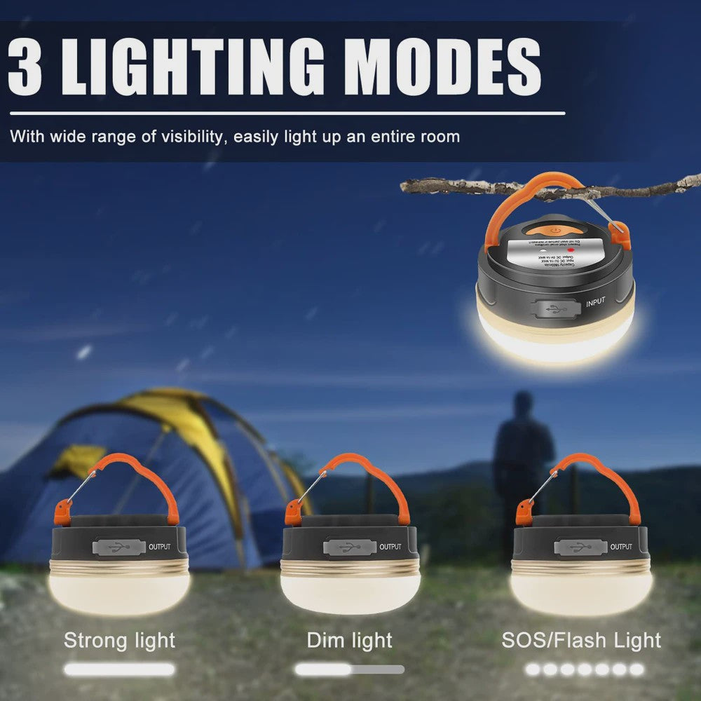Krachtige 10W USB Oplaadbare Camping Lantaarn - Draagbare Tentlamp met 1200mAh Batterij