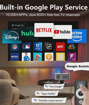 HORLAT 4K UHD Laser Projector: 45000 Lumens, WiFi 6, Android 11, TOF Focus voor Home Theater