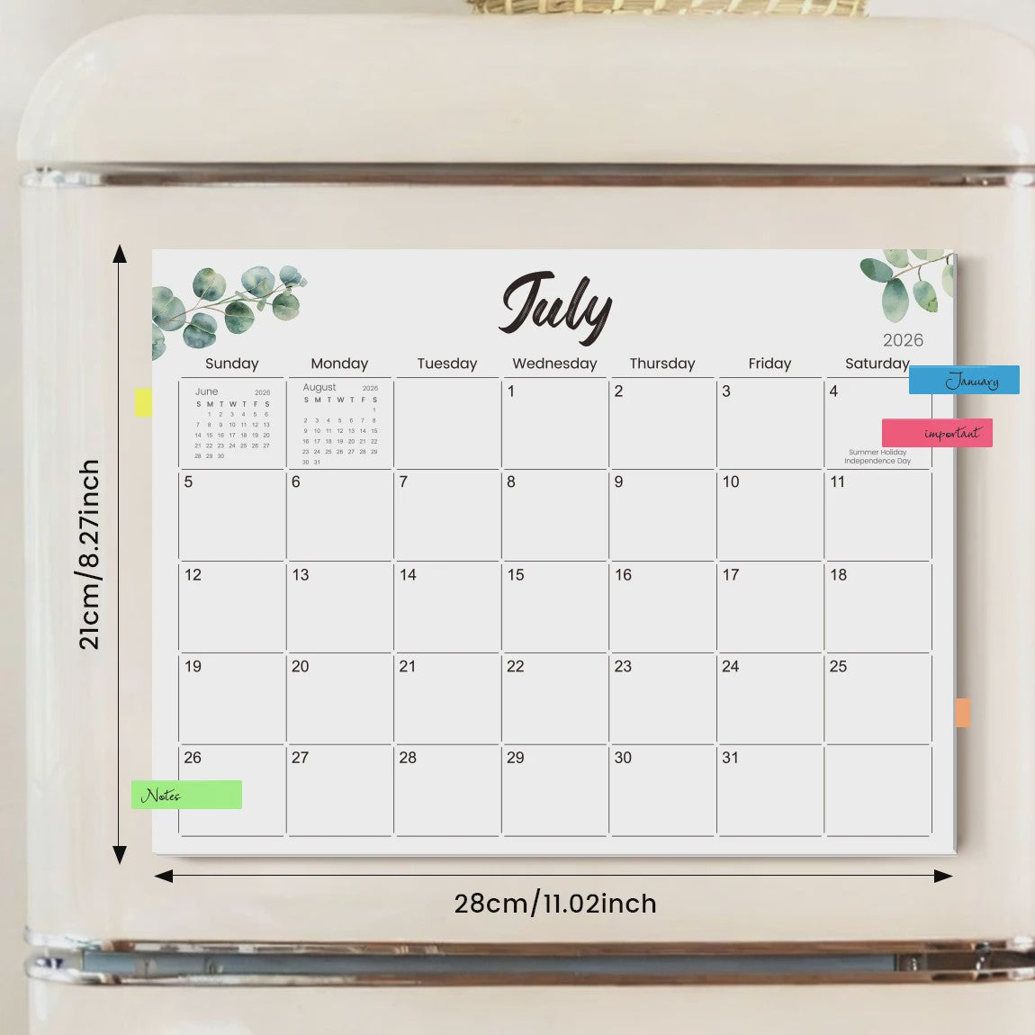 Magnetische Koelkast Kalender 2026-2027 | Maandplanner & Keuken Organizer