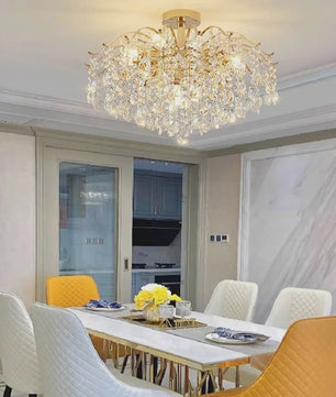 Luxe Kristallen Plafondlamp met LED - Sfeervolle Hanglamp voor Woonkamer
