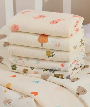 Zachte Muslin Swaddle Deken voor Baby's - Katoen, 80x80cm, met schattige prints
