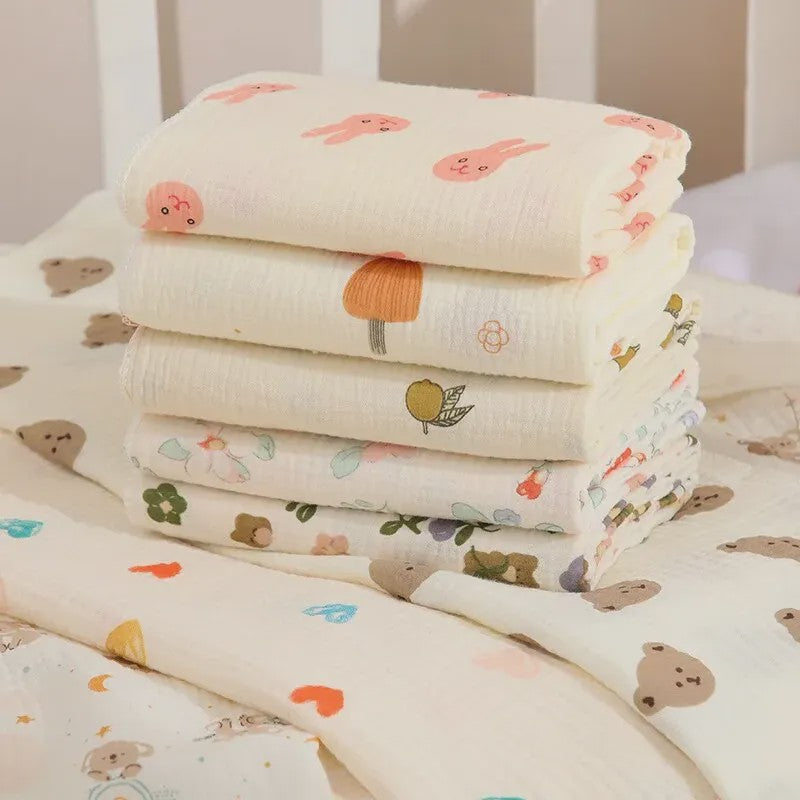 Zachte Muslin Swaddle Deken voor Baby's - Katoen, 80x80cm, met schattige prints