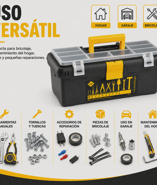 Draagbare Gereedschapskist 22x8x15cm met Organizer, Veiligheidssluitingen en Handvat