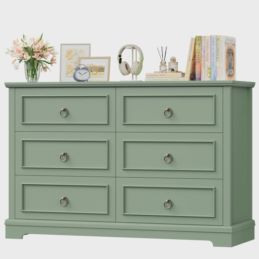 Stijlvolle Ladekast met 6 Lades - 120cm Breed - Houtnerf - Sideboard Kast voor Slaapkamer & Woonkamer