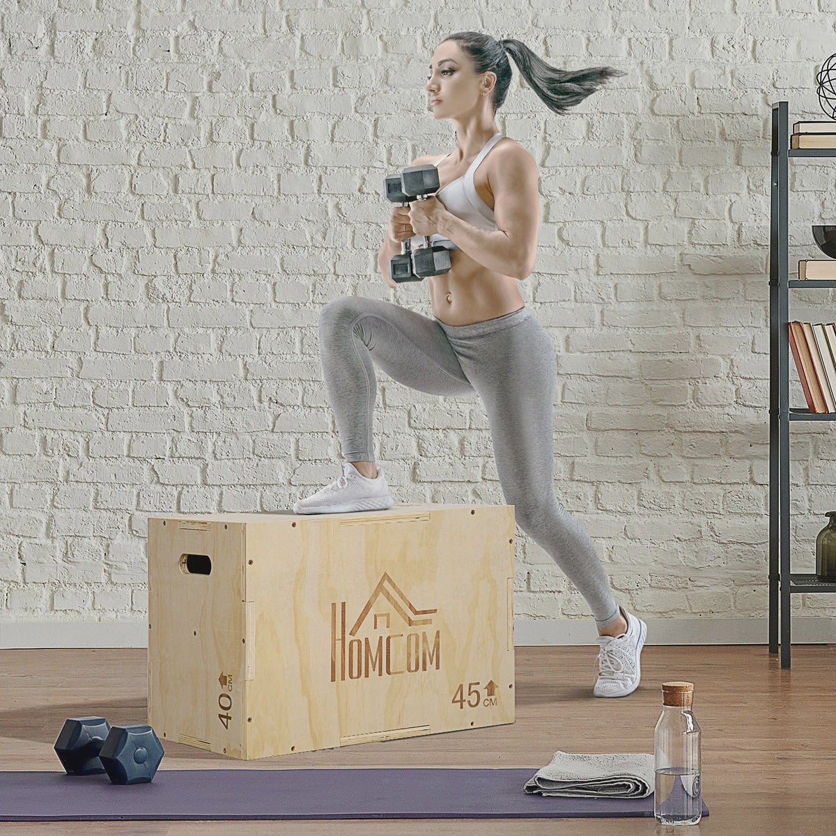 HOMCOM Plyobox Trainingsbox - 3 Hoogtes (40/45/60 cm) voor Box Jumps & Krachttraining