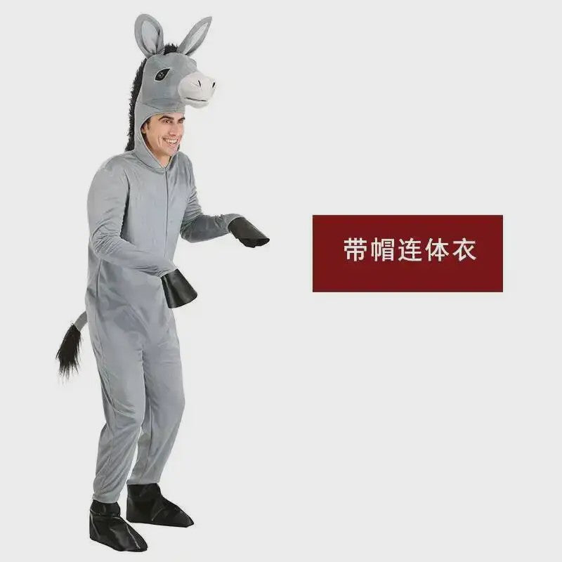 Donkey Kostuum voor Kinderen en Volwassenen - Feestelijk Dierkostuum voor Cosplay en Voorstellingen