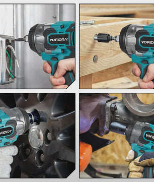 YOFIDRA Accu Klopboormachine 1200Nm Brushless - 5 Versnellingen, Draadloos, voor Makita 18V Accu