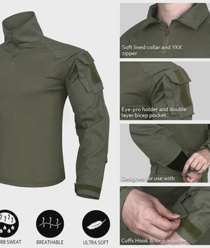 Tactisch Uniform Set: G3 Combat Shirt & Cargo Broek met Kniebeschermers - Heren