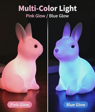 Schattige Konijn Nachtlampje - Kleurrijk & Zacht Licht voor Kinderkamer