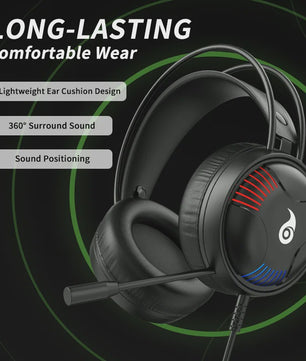LDON L523 Professionele Bedrade Gaming Headset met Microfoon en LED Verlichting