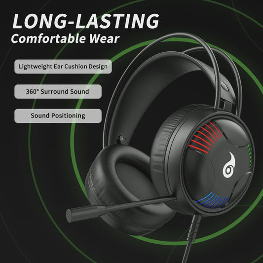 LDON L523 Professionele Bedrade Gaming Headset met Microfoon en LED Verlichting