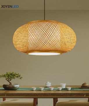 Bamboe Hanglamp Natuurlijk Rotan - Handgeweven, E27 Fitting, 40/50/60cm - Sfeervolle Verlichting voor Woonkamer, Café & Restaurant