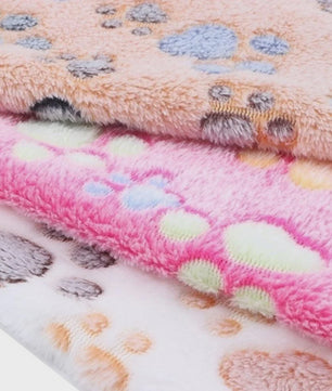 Zachte Pluche Deken voor Huisdieren - Warm & Comfortabel met Schattige Cartoon Pootjesprint