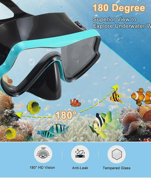 Professionele Duikbril en Snorkel Set voor Volwassenen - Panoramisch Zicht & Duurzaam Gehard Glas